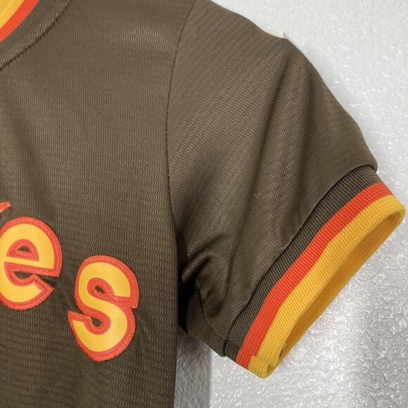 San Diego Padres Jersey Youth Small Brown Yellow MLB Baseball Little League 24 - Picture 4 of 14